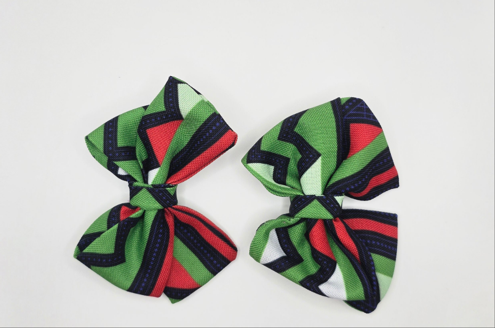 Green Chevron Bow
