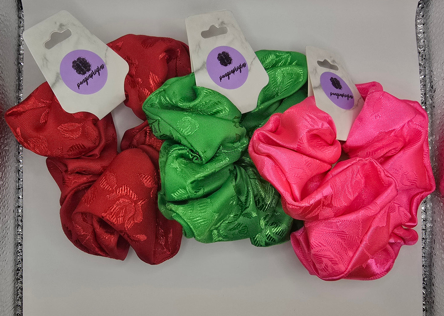 Metallic Sheen Primary Scrunchie