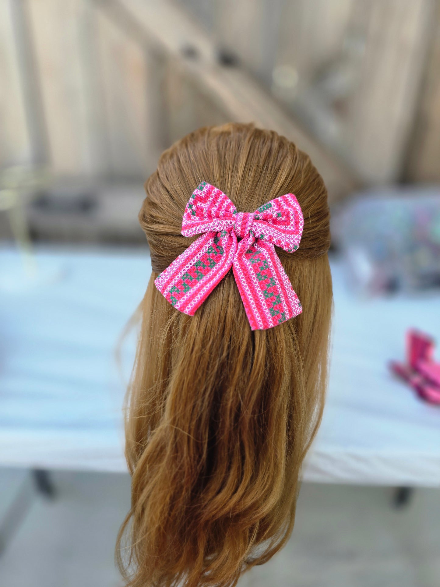 Pink Green X Bows