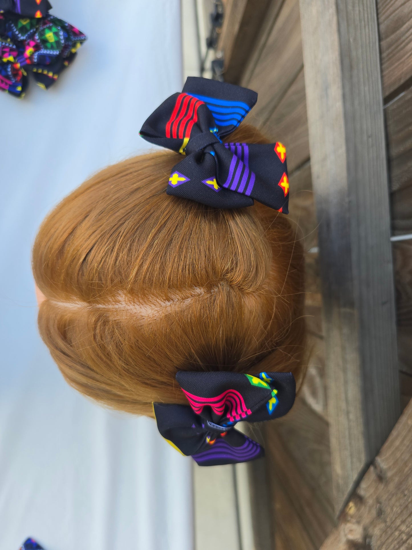 Rainbow Stripe Bow- Long