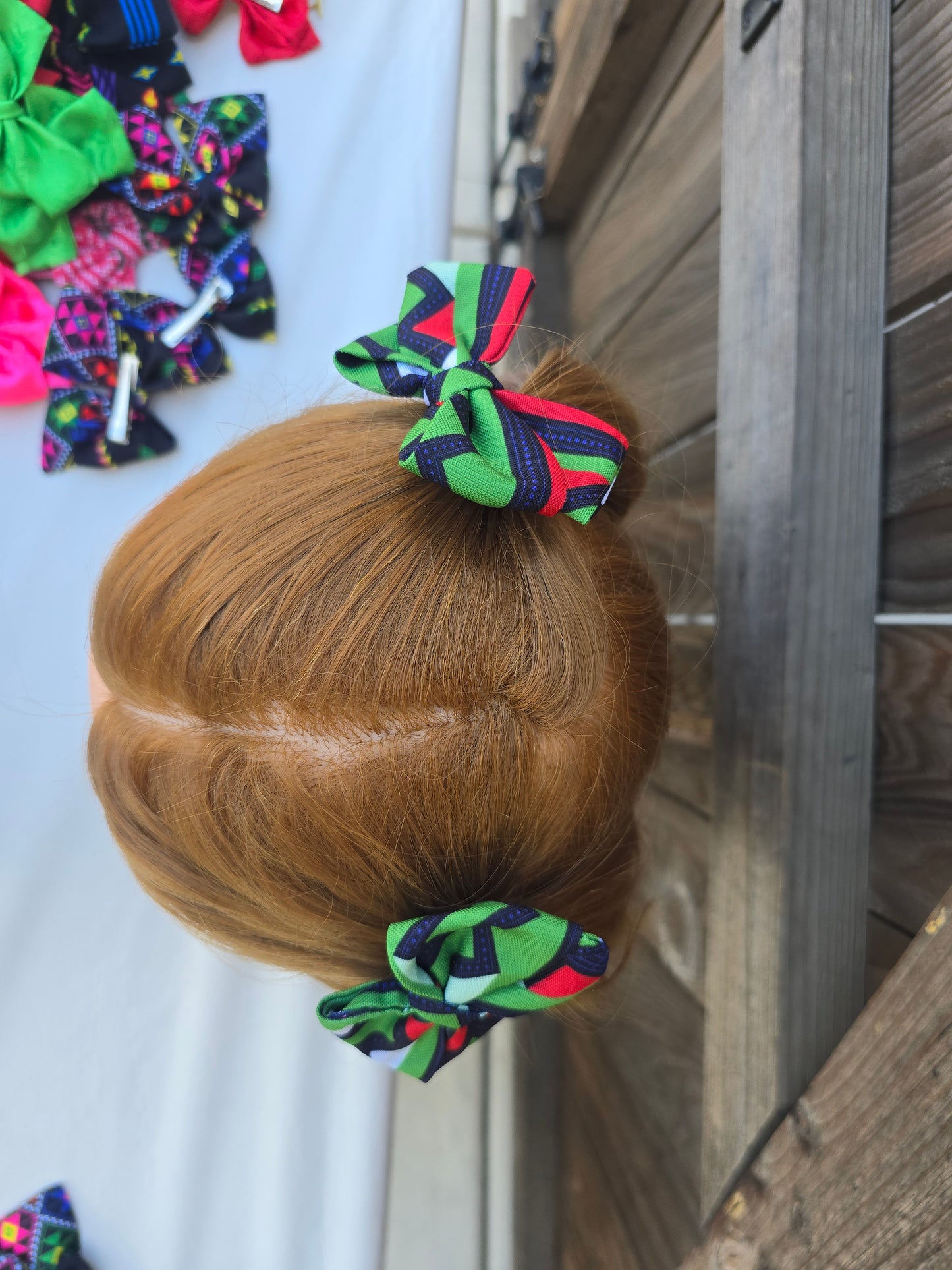 Green Chevron Bow