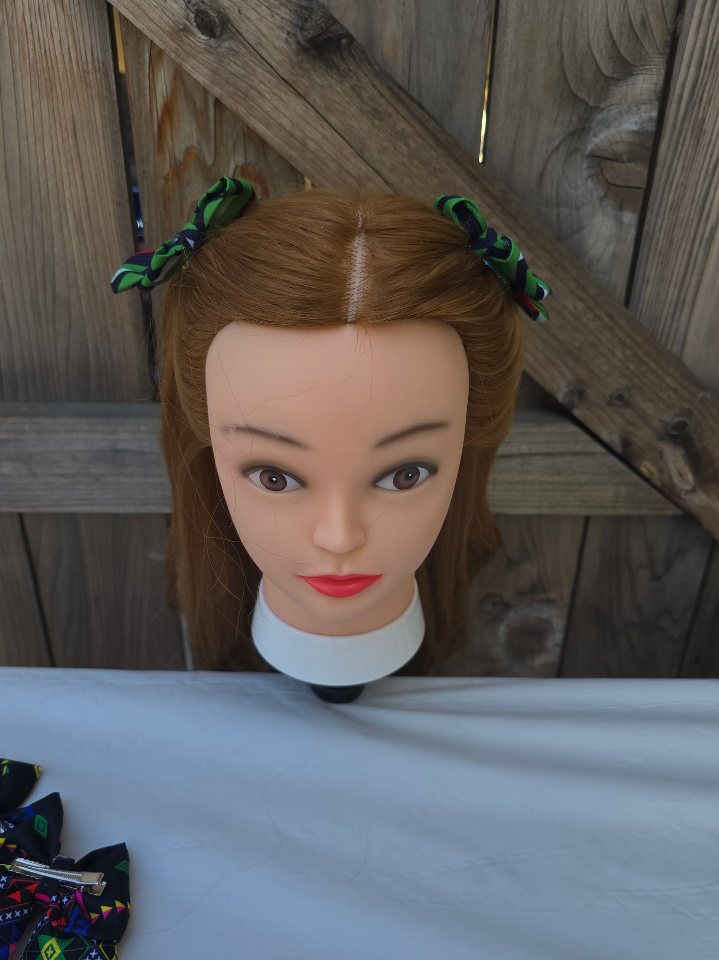 Green Chevron Bow