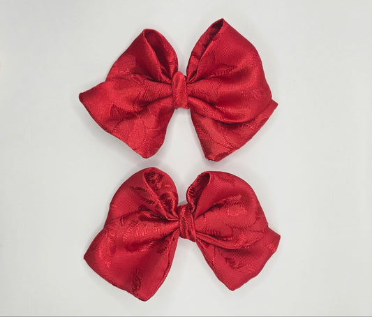 Imprinted Red Hair Bows