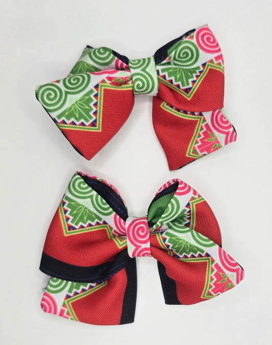 Pink Green Snail Bows