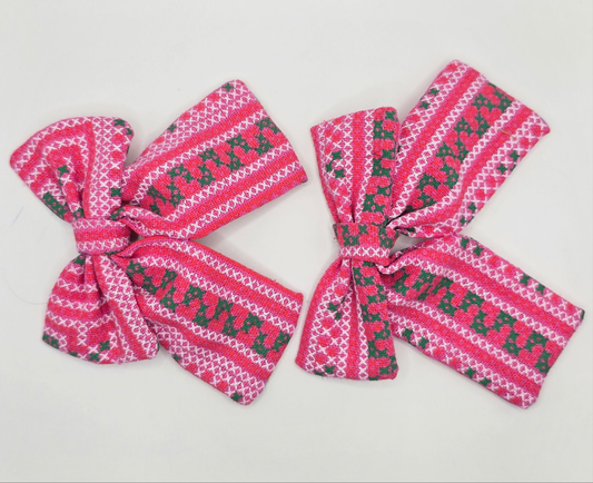 Pink Green X Bows