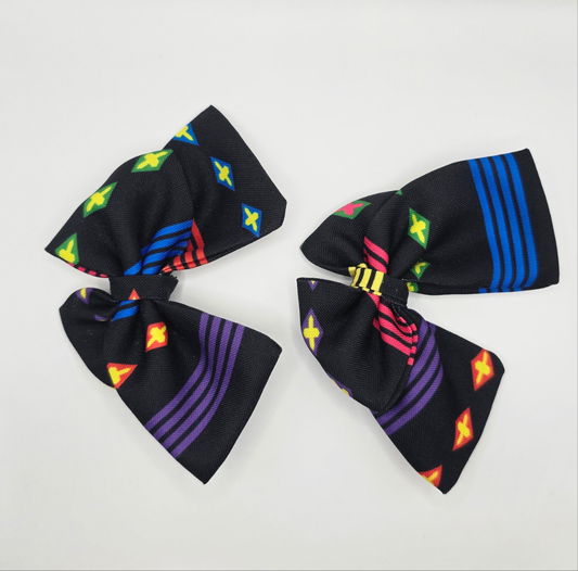 Rainbow Stripe Bow- Long