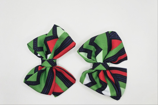 Green Chevron Bow