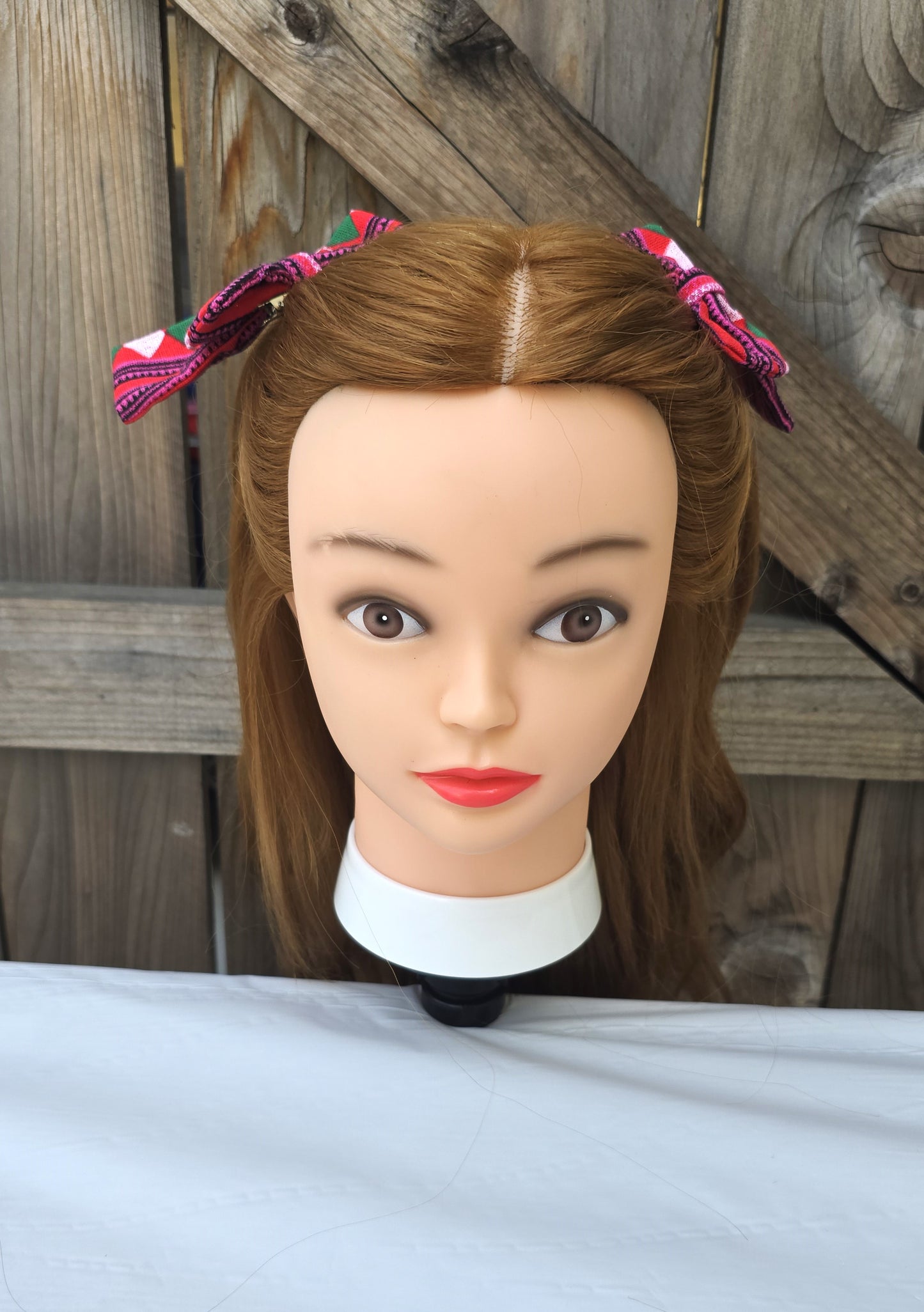 Pink Green Triangle Bows