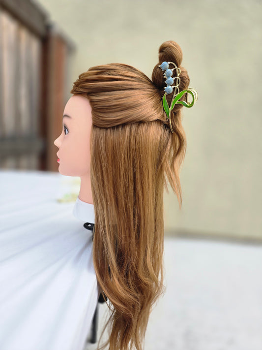 Lake Blue Flower Claw Clip