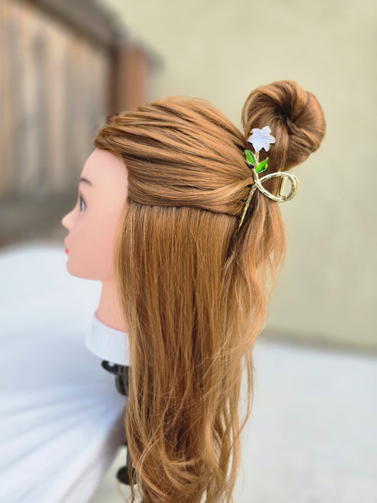 White Lily Claw Clip