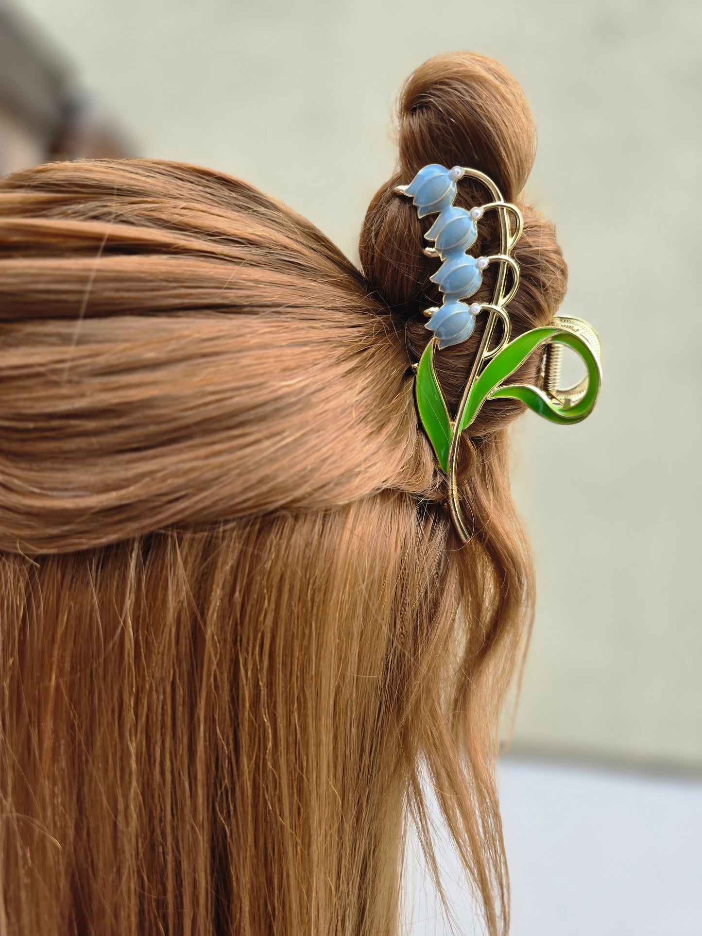 Lake Blue Flower Claw Clip